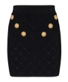 Balmain Women Buttoned Knitted Mini Skirt In Black