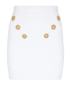 Balmain White Mini Pencil Skirt With Jewel Buttons In White