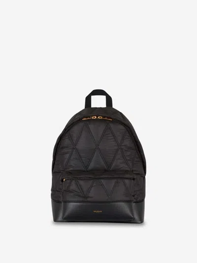 Balmain Diamond Quilted Backpack In Black