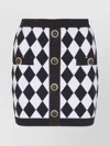 Balmain Diamond Skirt With Pockets And Gold Buttons In Black