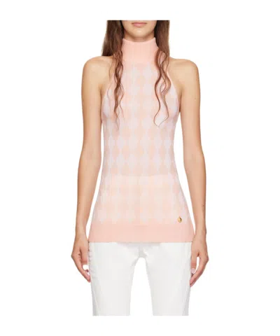 Balmain Diamond Turtleneck In Nude