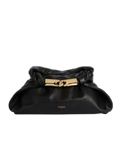 BALMAIN DINNER AT 8 SMALL BAG IN SMOOTH LEATHER