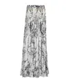 Balmain X Disney The Lion King Pleated Maxi Skirt In White