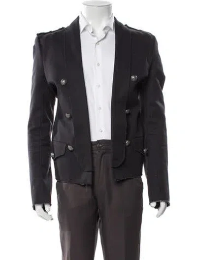 Pre-owned Balmain Distressed Accents Blazer In Black