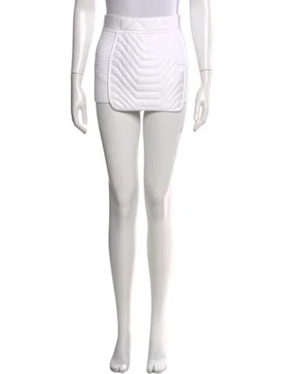 Pre-owned Balmain Distressed Accents Mini Skirt In White