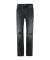 Balmain Black Cotton Jeans In Black