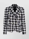 Balmain Distressed Lapel Jacket Structured Shoulders In Black