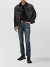 Balmain Distressed Shearling Collar Jacket
