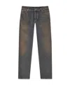 Balmain Distressed Slim-fit Jeans In Black