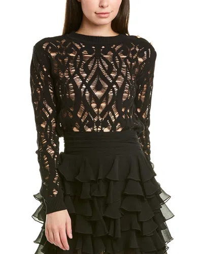 Balmain Distressed Sweater In Black