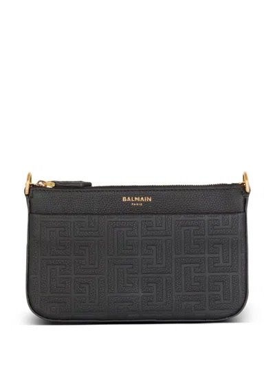 Balmain 1945 Pb Labyrinth Monogram Mini Bag In Black  