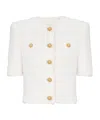 Balmain Cardigan Tweed Plumetis Sweaters And Cardigans White In White