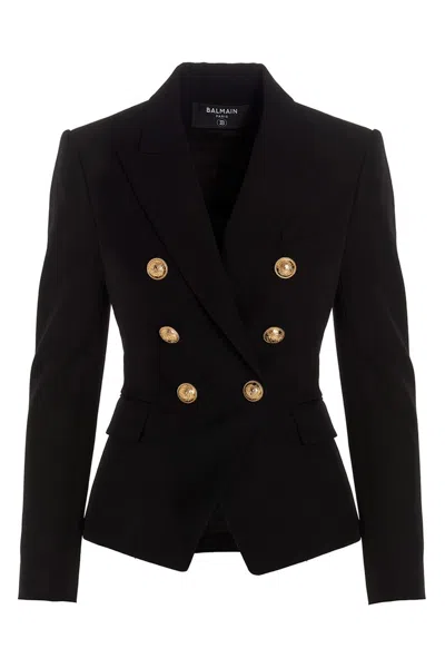 BALMAIN BALMAIN DOUBLE BREAST BLAZER JACKET WITH LOGO BUTTONS