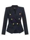 Balmain Structured Double-breasted Blazer Peak Lapels In Blue