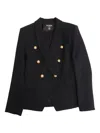 Balmain Black Viscose Blazer In Black