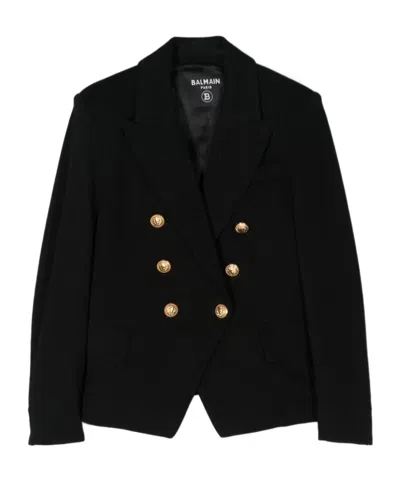 Balmain Double-breasted Blazer In Black