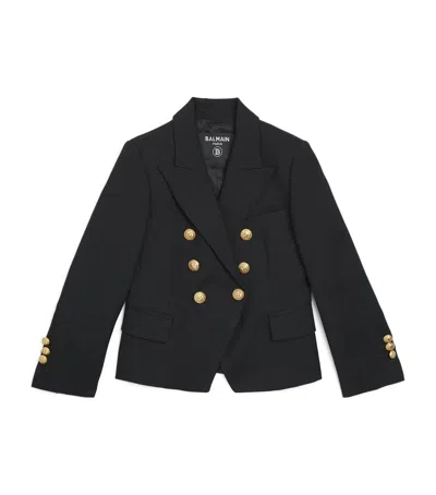 Balmain Kids' Double-breasted Blazer In Black