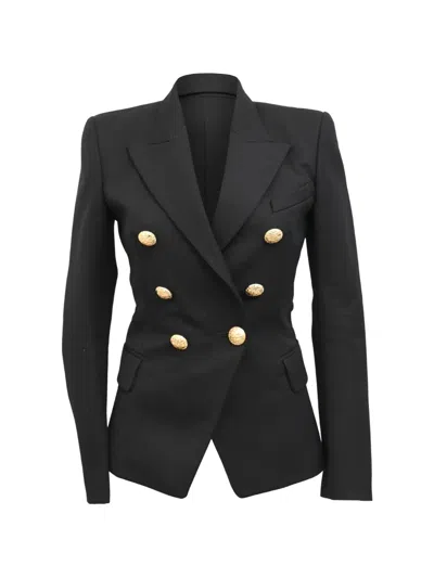 Pre-owned Balmain Double-breasted Blazer In Black