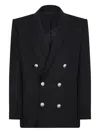 Balmain Double-breasted Blazer In Black