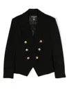 Balmain Double-breasted Blazer With Embossed Buttons In Black