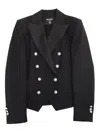 Balmain Double Breasted Blazer In Black