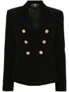Balmain Double Breast Blazer Jacket With Logo Buttons Blazer And Suits Black In Black