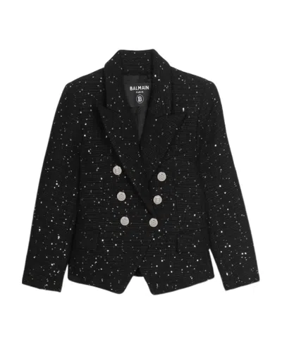 Balmain Double-breasted Blazer In Black