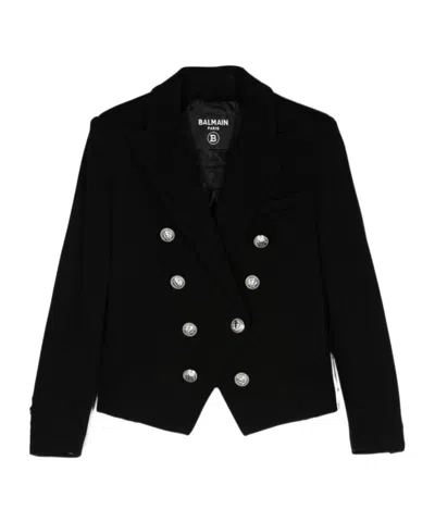 Balmain Double-breasted Blazer In Black