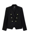 Balmain Double-breasted Blazer In Black