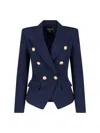 Balmain Double Breasted Jacket In Blue