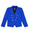 Balmain Double-breasted Blazer In Blue