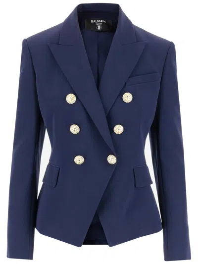 Balmain Chiocciola Blazer And Suits In Blue