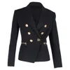 Balmain Double-breasted Black Jacket In Black