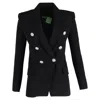 Balmain Double-breasted Black Jacket In Black