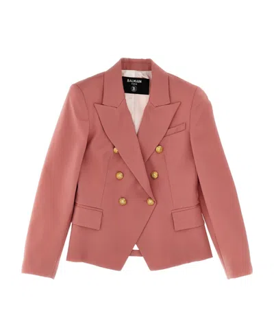 Balmain Double-breasted Blazer In Pink