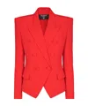 Balmain Lapels Double-breasted Blazer Peak In Red