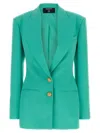 Balmain Tailored Long Sleeve Wool Blazer Minidress In Blue