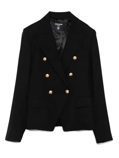 BALMAIN DOUBLE-BREASTED BUTTON-DETAIL BLAZER