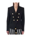 Balmain Grain De Poudre Double-breasted Jacket In Black