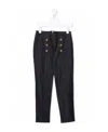 Balmain Double-breasted Button Trousers In Black