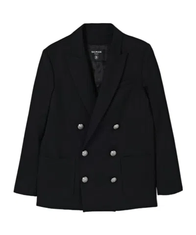 Balmain Double-breasted Buttoned Blazer In Black