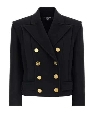 BALMAIN PEAK-LAPEL BELTED COAT