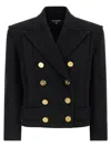 Balmain Tailored Coat With Double-breasted Design In Black