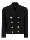Balmain Tailored Coat With Double-breasted Design In Black