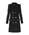 Balmain Double-breasted Coat In Black