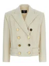 Balmain Double-breasted Coat Coats And Trench Coats White In Neutral