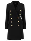 BALMAIN BALMAIN DOUBLE BREASTED COAT WITH GOLD BUTTONS