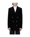 Balmain Black Grain De Poudre Blazer In Black