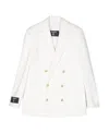 Balmain Double-breasted Cotton Blazer In White