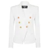 Balmain 6-button Double-breasted Denim Blazer In White